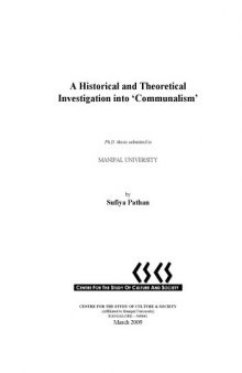 A Historical and Theoretical Investigation into 'Communalism'