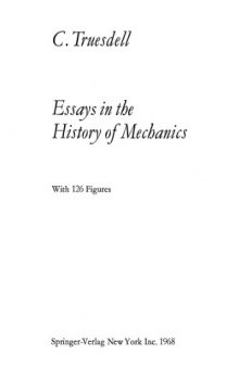 Essays in the History of Mechanics  