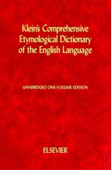 Kleins Comprehensive Etymological Dictionary of the English Language  