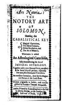 Ars Notoria : The Notory Art of Solomon