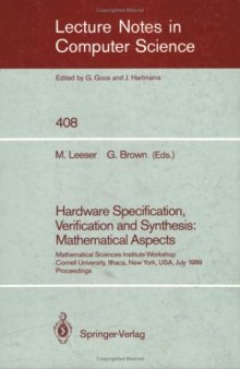 Hardware Specification, Verification and Synthesis: Mathematical Aspects - Workshop Proceedings