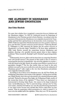 The alphabet in Mandaean and Jewish gnosticism