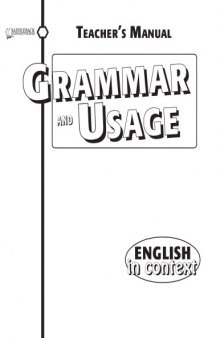 Grammar and Usage (English in Context)