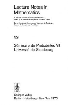 Séminaire de Probabilités VII