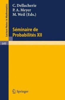 Seminaire de Probabilites XII