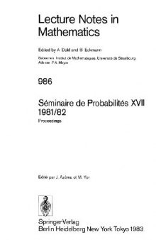 Seminaire de Probabilits XVII 1981/82