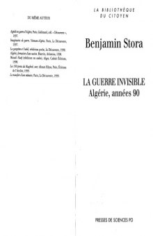 La guerre invisible, Algérie, années 90  