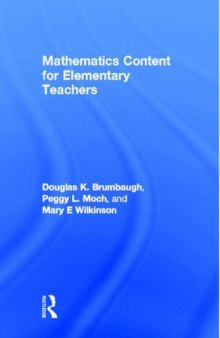 Mathematics content for elementary teachers  