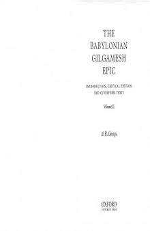 The Babylonian Gilgamesh Epic: Introduction, critical edition and cuneiform texts - Volume 2