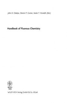 Handbook of fluorous chemistry