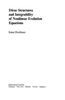 Dirac Structures and Integrability of Nonlinear Evolution Equations (Nonlinear Science)