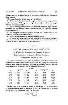 The Tautomeric Form of Malic Acid