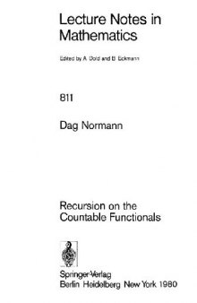 Recursion on the Countable Functionals