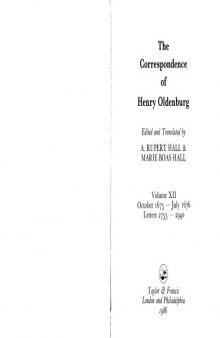 Correspondence of Henry Oldenburg. Vol. 12