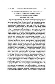 Photochemical Temperature Coefficients