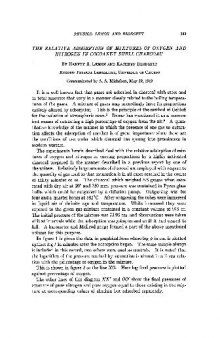 The Relative Adsorption of Mixtures of Oxygen and Nitrogen in Cocoanut Shell Charcoal