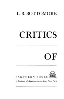 Critics of Society: Radical Thought in North America