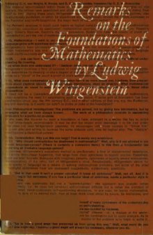 Remarks on the Foundations of Mathematics / Bemerkungen über die Grundlagen der Mathematik / von Ludwig Wittgenstein; hrsg. und bearb. von G.H. von Wright, R. Rhees, G.E.M. Ascombe