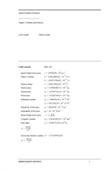 Solution manual to Applied Quantum Mechanics
