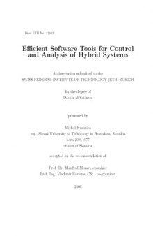 Efficient Software Tools for Control and Analysis of Hybrid Systems