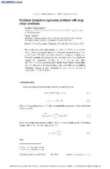 Nonlinear dissipative eigenvalue problems with large initial conditions