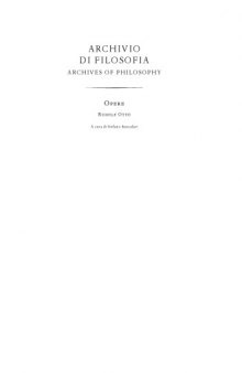 2009 n° 1 Archivio di filosofia 2009 n. 1 - OPERE Rudolf Otto