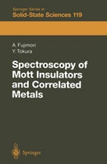 Spectroscopy of Mott Insulators and Correlated Metals: Proceedings of the 17th Taniguchi Symposium Kashikojima, Japan, October 24–28, 1994