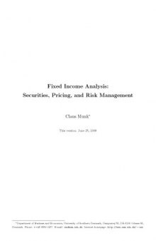 Fixed Income Analysis Securities Pricing And Risk Management