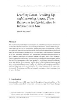 Levelling Down, Levelling Up, and Governing Across Three Responses to Hybridization in International Law