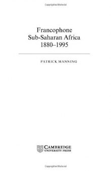 Francophone Sub-Saharan Africa 1880-1995 