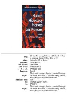 Electro Microscopy Methods and Protocols (Methods in Molecular Biology Vol 117)