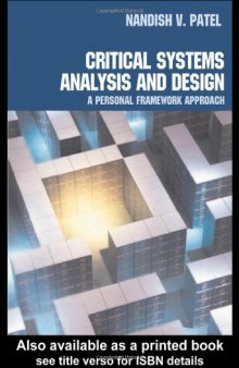 Critical Systems Analysis and Design: A Personal Framework Approach