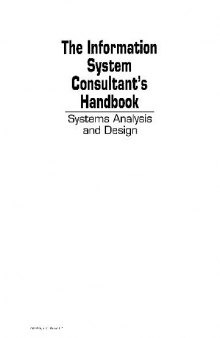 Information System Consultant's Handbook System's Analysis And Design