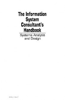 Information System Consultants Handbook Systems Analysis And Design