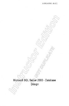Microsoft SQL Server 2000 Database Design