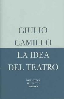 La Idea Del Teatro  The Idea of the Theatre (Biblioteca De Ensayo   Essay Library)
