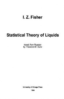 Statistical Theory of Liquids