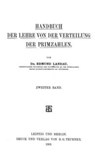 Handbuch der Lehre von der Verteilung der Primzahlen, Band 2