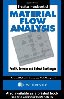 Practical Handbook of Material Flow Analysis (Advanced Methods in Resource and Waste Management Series, 1)