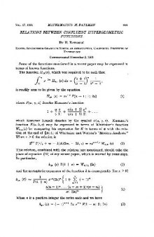 Relations between Confluent Hypergeometric Functions