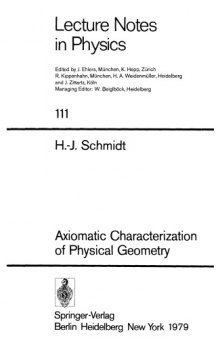 Axiomatic characterization of physical geometry