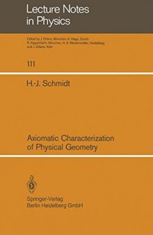 Axiomatic Characterization of Physical Geometry