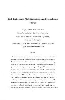 High Performance Multidimensional Analysis and Data Mining