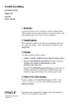 Oracle9i Data Mining