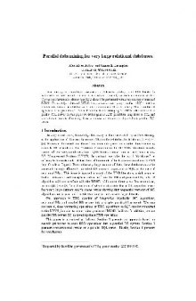 Parallel data mining for very large relational databases