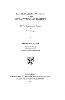San Bernardino of Siena and Sant'Antonino of Florence: The Two Great Economic Thinkers of the Middle Ages