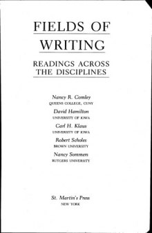 Fields of writing: Readings across the disciplines  