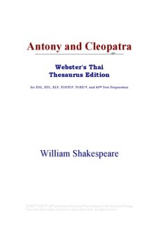Antony and Cleopatra (Webster's Thai Thesaurus Edition)