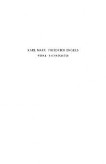 Marx-Engels-Werke (MEW) - Sachregister (Band 1 - 39)