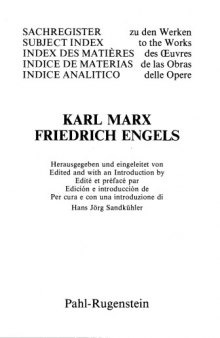 Marx-Engels-Werke (MEW) - SACHREGISTER zu den Werken